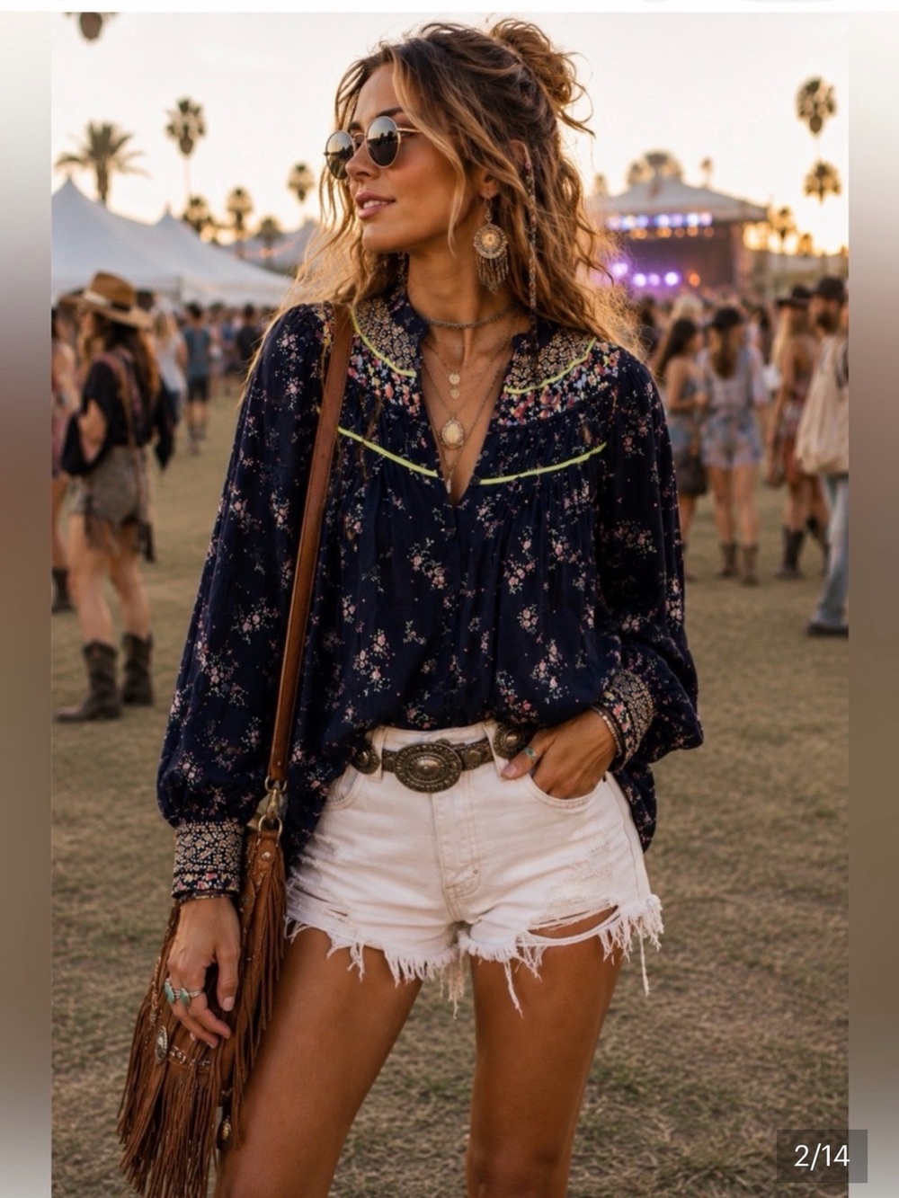 Free People Paloma printed blouse size small